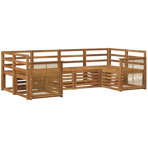 vidaXL Kotna sedežna garnitura 5 pcs Naravna Masiven les akacije, (5000283623) Cene