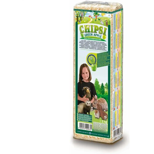 Chipsi Green Apple drvena prostirka za glodare, miris zelene jabuke 15 l Slike