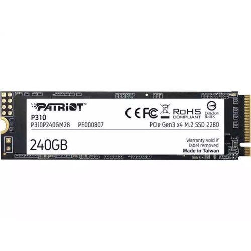 SSD M.2 NVMe 240GB Patriot P310 1700MBs/1000MBs P310P240GM28 Cene