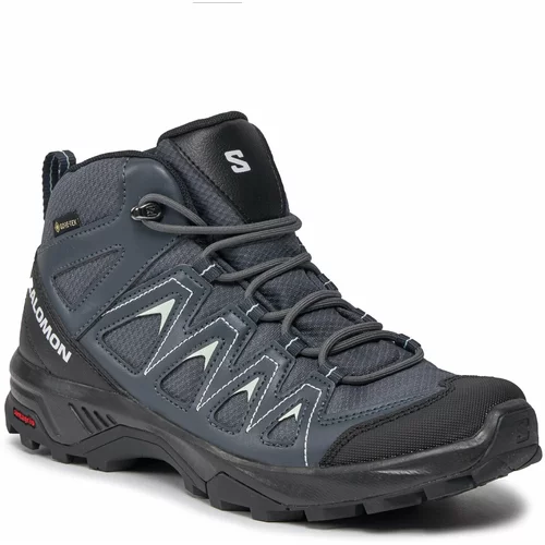 Salomon Trekking čevlji X Braze Mid GORE-TEX L47181100 Ebony/India Ink/Bleached Aqua