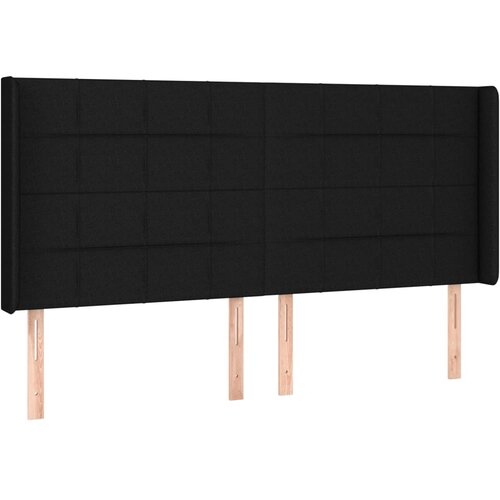 Maison Chic posteljno vzglavje - vzglavna omarica - nočna omarica z u&amp;scaron;esi črno 183x16x118/128 cm blago, (21708006) Slike