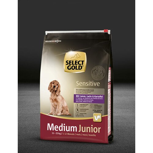 Select Gold Dog Sensitive Med. Junior jag&losos&krompir 12 kg Slike