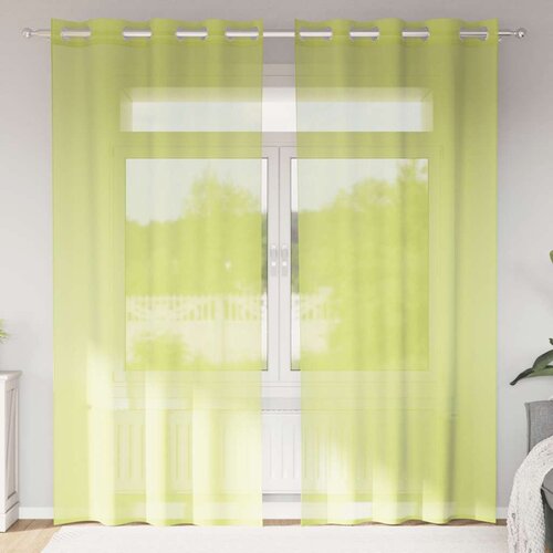 vidaXL Voile zavese z vponkami 2 kosa jabolčno zelene barve 140x245 cm Cene