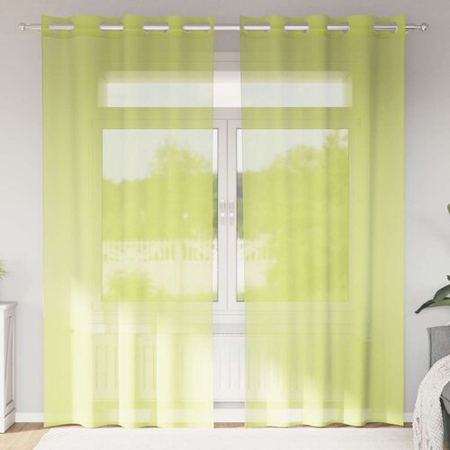 vidaXL Voile zavjese s ušicama 2 kom. jabukasto zelene 140x245 cm - Jabukova zelena 140 x 245 cm 1 s ušicama Cene