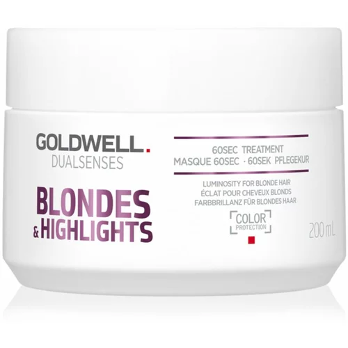 Goldwell Dualsenses Blondes & Highlights regenerirajuća maska neutralizirajući žuti tonovi 200 ml