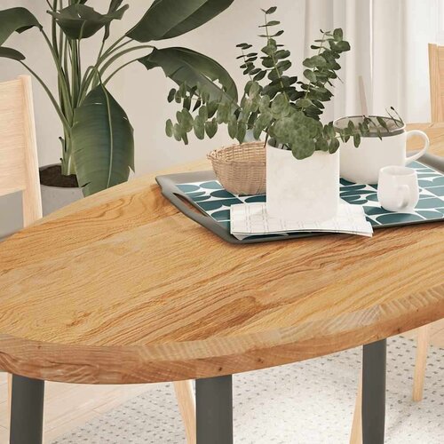 vidaXL Mizna plo&scaron;ča svetlo rjava 120x60x4 cm trdna hrastovina ovalna Cene
