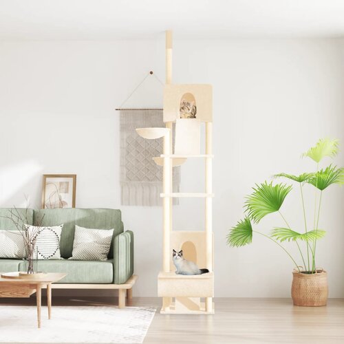 vidaXL Penjalica za mačke od poda do stropa krem 277 - 303 cm Cijene