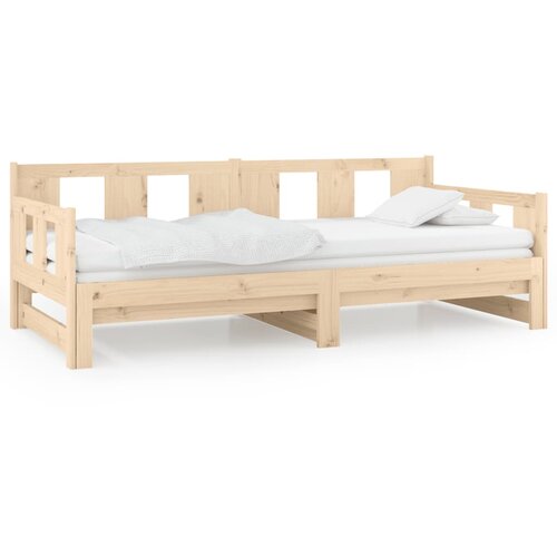  Dnevni krevet na izvlačenje masivna borovina 2x(80x200) cm Slike