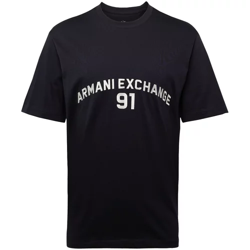 Armani Exchange Majica mornarsko plava / bijela