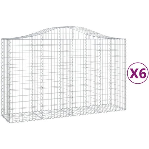  Lučne gabionske ko&amp;scaron;are 6 kom 200x50x120/140cm pocinčano željezo Slike