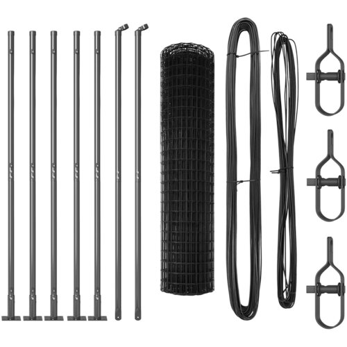 vidaXL Euro Ograda sa 7 Flanšastih Stupova 1.2x10 m Galvanizirani Čelik Cijene