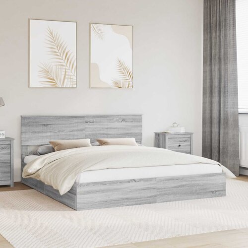 vidaXL Krevetna konstrukcija s ladicama Siva Sonoma 180 x 200 cm Cijene