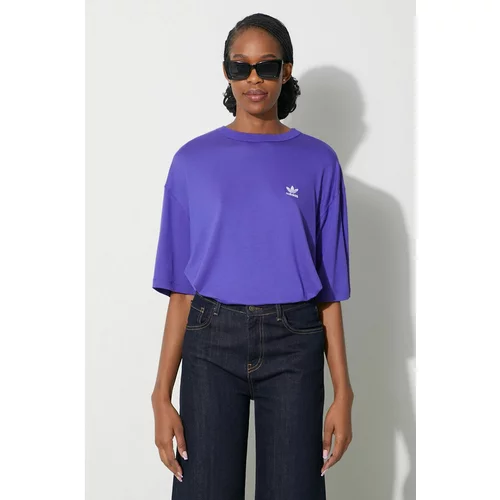 Adidas Kratka majica Trefoil Tee ženska, vijolična barva, IR8065
