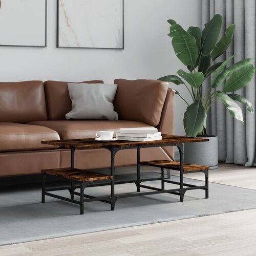  The Living Store Klubska mizica dimljeni hrast 100x50,5x40 cm inženirski les - Klubska Mizica, (21444838) Slike
