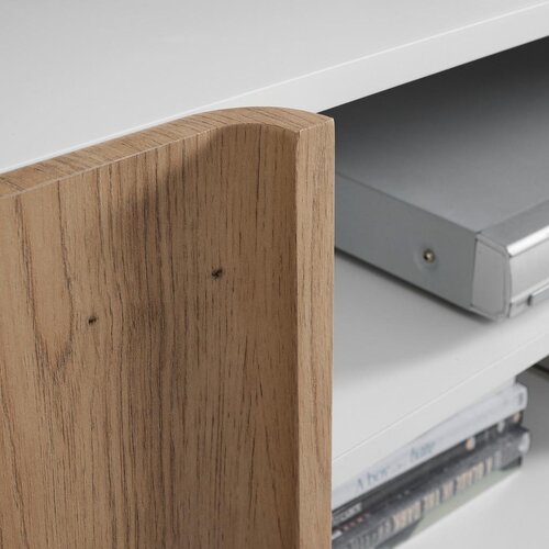 Bessagi Home tv element vira, bela, barva hrasta Slike