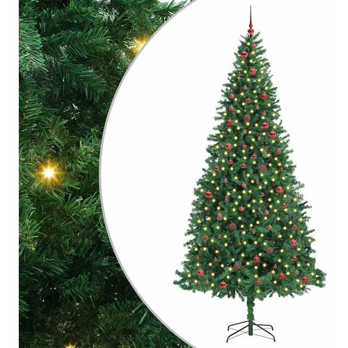 vidaXL Umestno božično drevo Zelena 300 cm PVC in kovina in plastika Cene