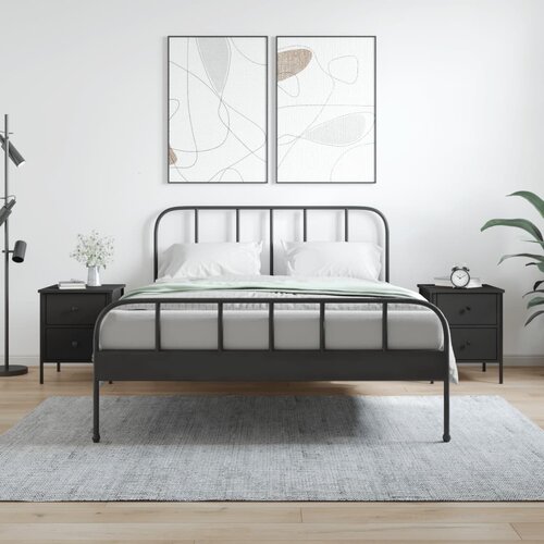 VidaXL Noćni ormarići 2 kom crni 40 x 42 x 50 cm od konstruiranog drva Slike