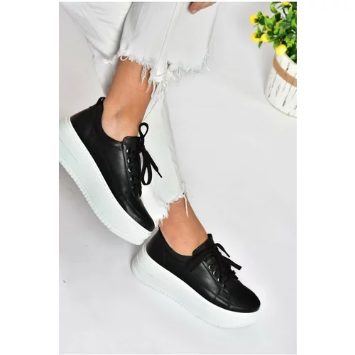 Fox Shoes P274117509 Black Women's High-Sole Sports Shoes Sneakers