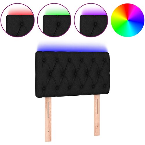 Maison Chic LED Posteljno vzglavje - Vzglavna omarica - Nočna omarica črno 80x7x78/88 cm blago, (21709930) Cene