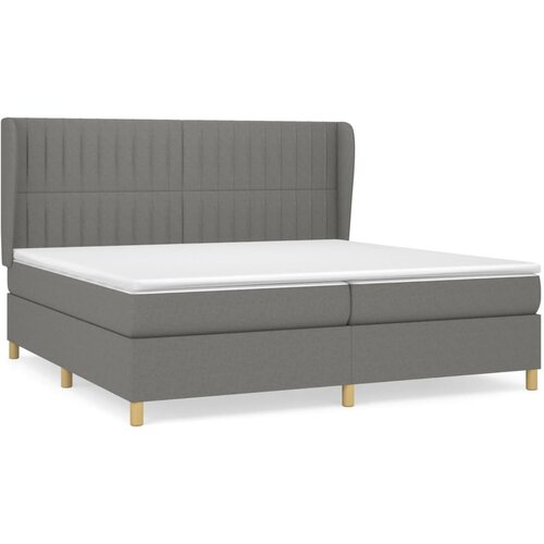 Maison Chic Box spring postelja - Vzmetna postelja z vzmetnico temno siva 200x200 cm blago SL20108, (21892889) Cene