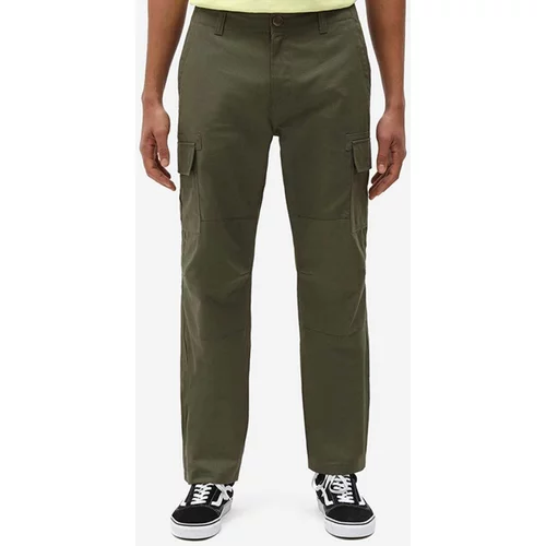 Dickies Pamučne hlače boja: zelena, ravni kroj, DK0A4XDUMGR-GREEN
