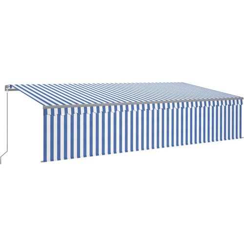 vidaXL Ročno zložljiva tenda s senčilom LED 6x3 m modra in bela, (20742899) Cene