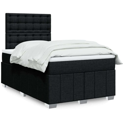VidaXL Krevet box spring s madracem crni 120 x 190 cm od tkanine Slike