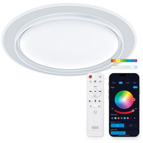 Ksix SmartLED Sfera stropna svjetiljka, Okrugli dizajn, Zvučnik, RGBIC+CCT,49x8 Cijene