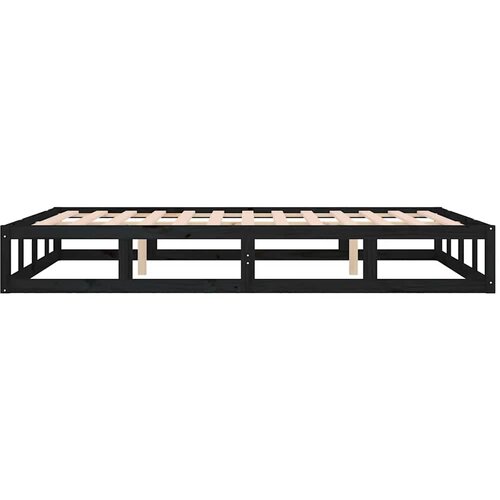  Okvir za krevet crni 140x190 cm od masivnog drva Slike