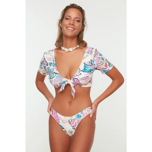 Trendyol Colorful Floral Patterned Bikini Bottoms