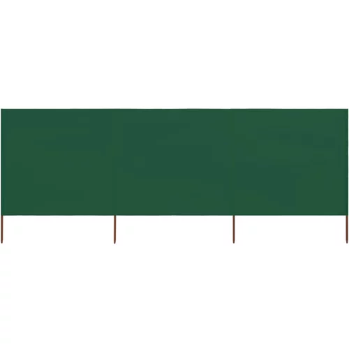  Vjetrobran s 3 panela od tkanine 400 x 80 cm zeleni