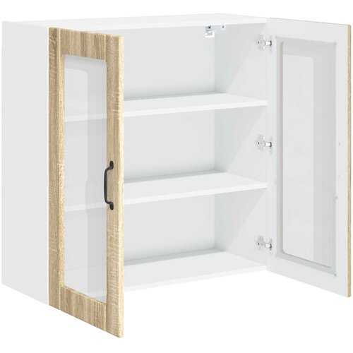  Zidni stakleni ormarić Lucca Hrast sonoma 80 x 31 x 80 cm Slike