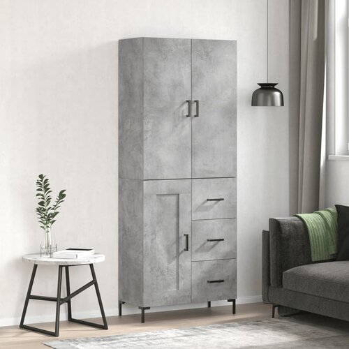 vidaXL Visoka komoda siva betona 69 5x34x180 cm od konstruiranog drva Cijene