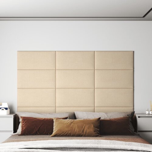 vidaXL Stenski paneli 12 kosov krem 60x30 cm blago 2,16 m² Cene