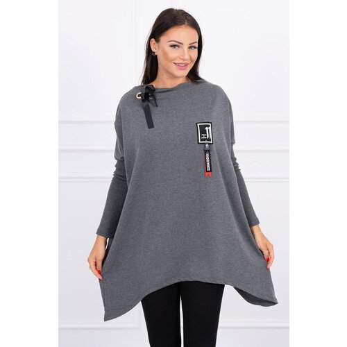 Kesi Oversized sweatshirt with asymmetrical graphite sides Slike