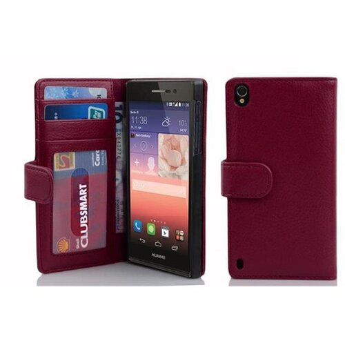 Cadorabo Ohi&scaron;je, združljivo z Huawei ASCEND P7 v bordo vijolična - Za&scaron;čitni ovitek z magnetnim zapiranjem in 3 režami za kartice, (20553072) Cene
