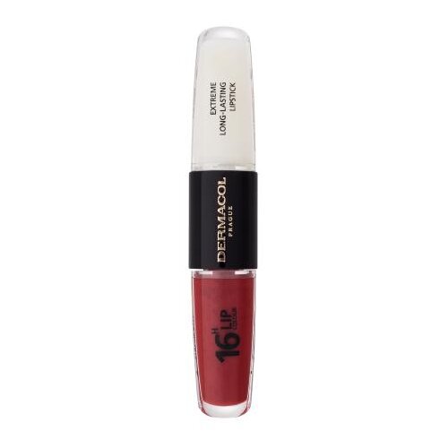 Dermacol 16H Lip Colour Extreme Long-Lasting Lipstick dugotrajni ruž i sjajilo za usne 2 u 1 8 ml Nijansa 20 Slike