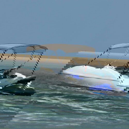 VidaXL Bimini tenda s 3 loki siva 184x170x133 cm Slike