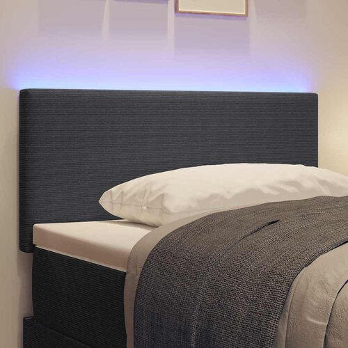  LED glava kreveta s uzglavljem Tamno siva 90 cm Kordura tekstil Slike