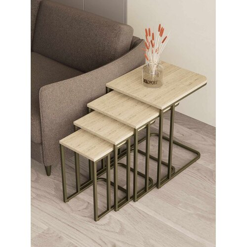 Hanah home Tekerli set stolića (umetnuti), antik/travertin (4 kom) Cene