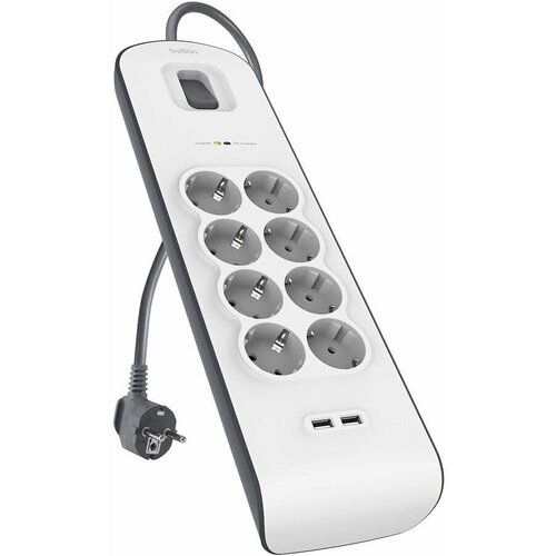 Belkin Surge 8 sockets 2 USB-2.4A BSV804ca2M Bela 2 m Cene