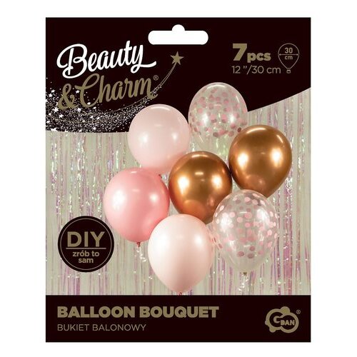 Beauty and Charm Set 7 balonov - rožnato-baker Cene