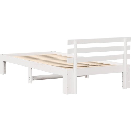 VidaXL Okvir kreveta od borovine bijeli Bijela Čvrsto drvo 90 x 200 cm Slike