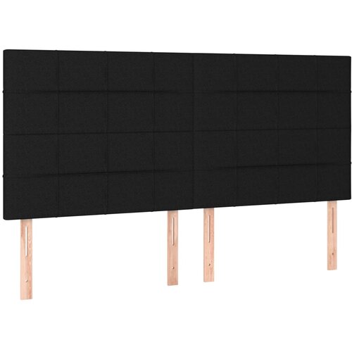 Maison Chic Posteljno vzglavje - Vzglavna omarica 4 kosa črn 90x5x78/88 cm blago, (22076962) Slike
