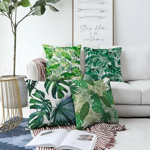 Minimalist Cushion Covers set od 4 ukrasne jastučnice Summer Jungle, 55 x 55 cm