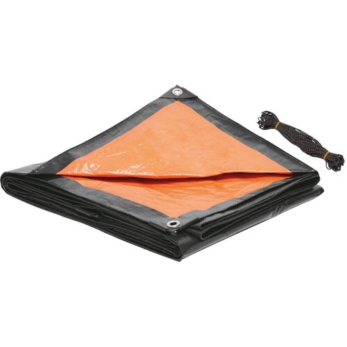  ponjava z obročki tarpaulin oranžno-siva 100 g/m2 3 x 4 m Cene