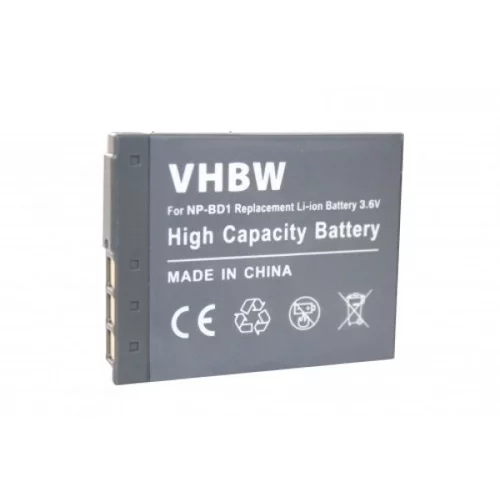 VHBW Baterija NP-BD1 za Sony Cybershot DSC-T2 / DSC-T900 / DSC-TX1, 500 mAh