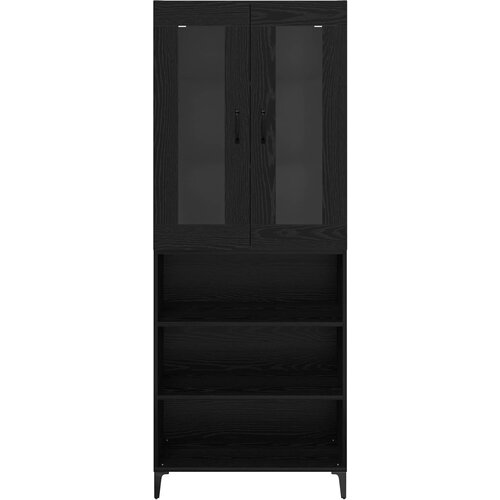  Highboard Crni hrast 69,5 x 34 x 180 cm Konstruirano drvo Slike