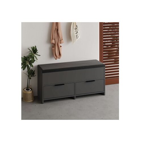 Hanah home cipelarnik cove shoe bench anthracite Cene