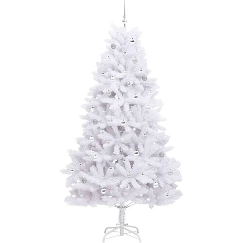  Umjetno božićno drvce s nogom Bijelo 240 cm PVC i čelik Slike